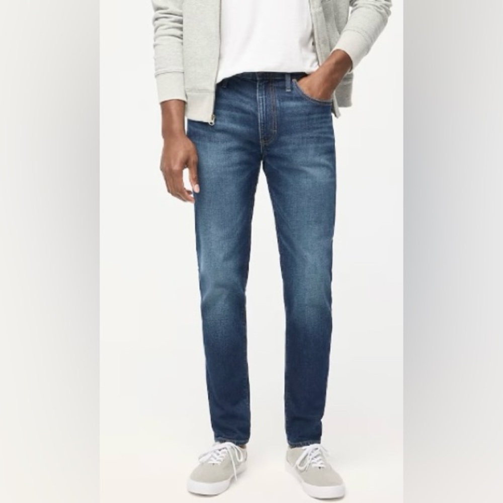 NWOT J. Crew Flex Straight Denim Jeans 36 x 30 medium dark wash blue
